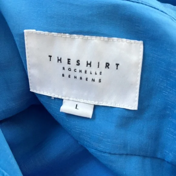 The Shirt Rochelle Behrens Mini The Pom Pom Button Front Shirt Large - Picture 6 of 7